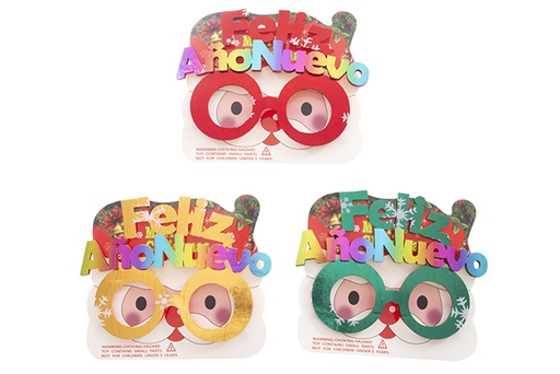 [122105] Gafas Navidad  3 color surtido