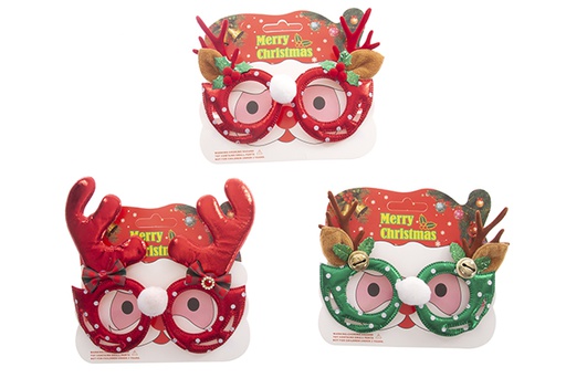 [122108] Gafas Navidad  3 color surtido