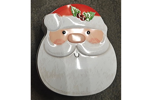 [122146] Caixa metálica quadrada Natal Pai Natal 10x13 cm