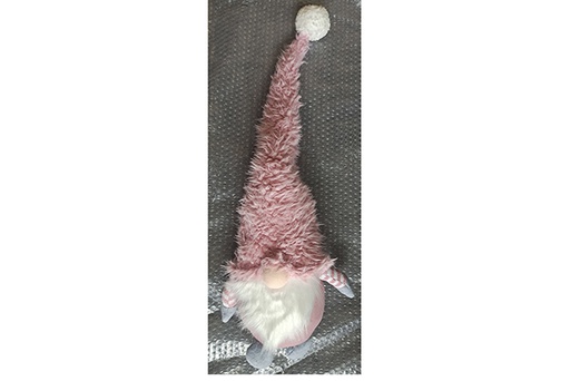 [122187] Pink/blue Christmas gnome with dangling legs 50 cm