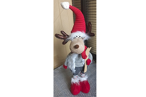 [122190] Pink/blue Christmas gnome with dangling legs 50 cm