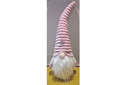 [122191] Pink/blue Christmas gnome with dangling legs 50 cm