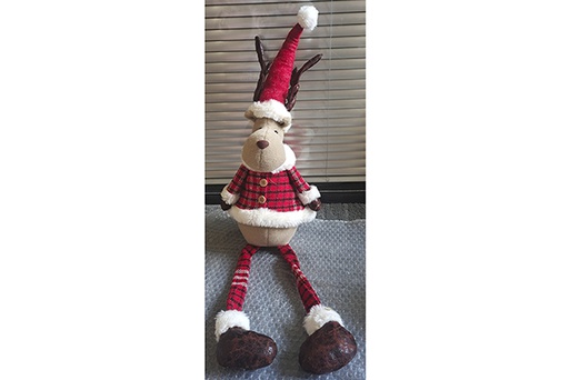 [122194] Pink/blue Christmas gnome with dangling legs 50 cm