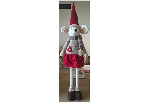 [122197] Pink/blue Christmas gnome with dangling legs 50 cm