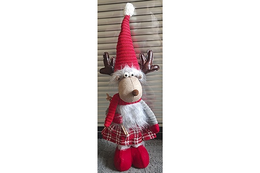 [122212] Pink/blue Christmas gnome with dangling legs 50 cm