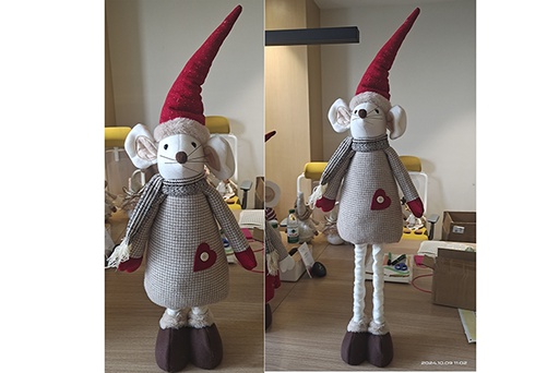 [122215] Pink/blue Christmas gnome with dangling legs 50 cm