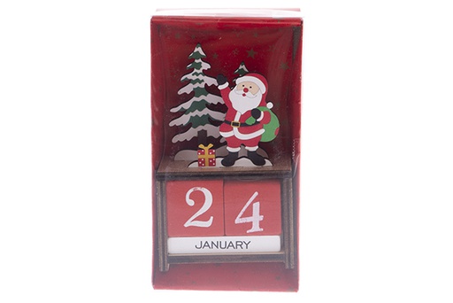 [122229] Calendário de madeira para decoração de Natal 12.5 cm