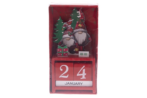 [122230] Calendario in legno per decorazioni natalizie 15 cm