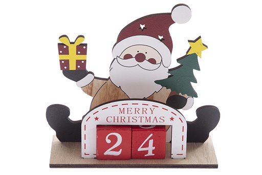 [122234] Calendario in legno per decorazioni natalizie 13cm