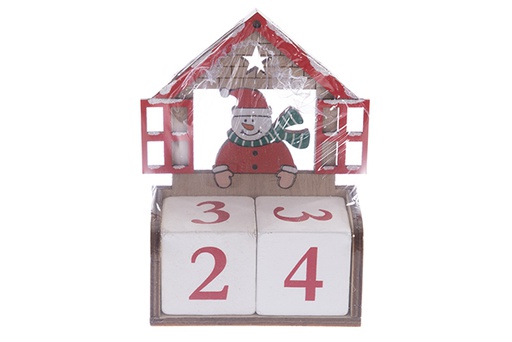 [122235] Calendario in legno per decorazioni natalizie 13cm