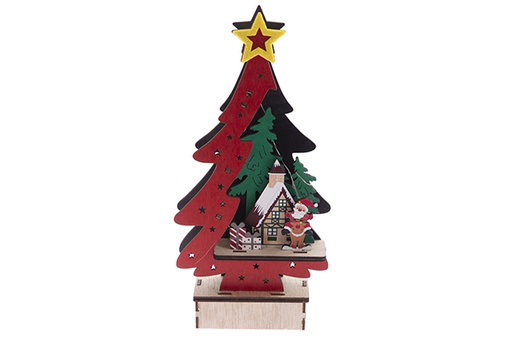 [122285] Albero di Natale in legno per decorazioni natalizie 25cm