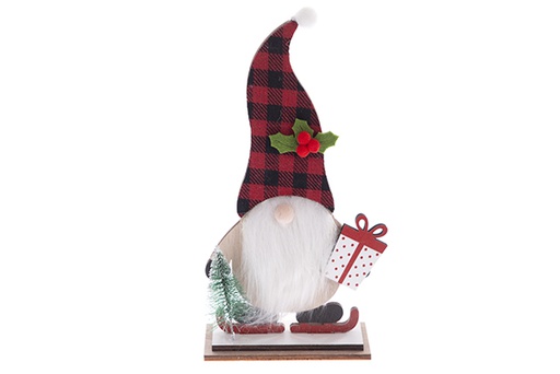 [122287] Wooden dwarf for Christmas decoration 23 cm
