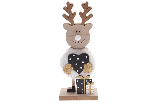 [122292] Renne en bois pour décoration de Noël 24cm