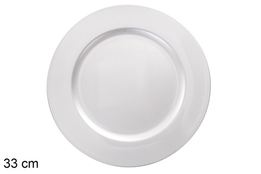 [122342] Bajo plato plata brillo 33 cm