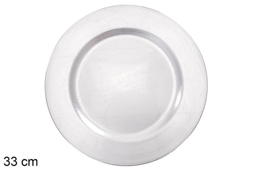 [122347] Bajo plato plata mate 33 cm