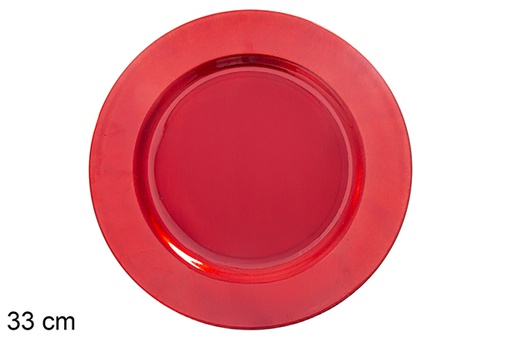 [122348] Bajo plato rojo mate 33 cm