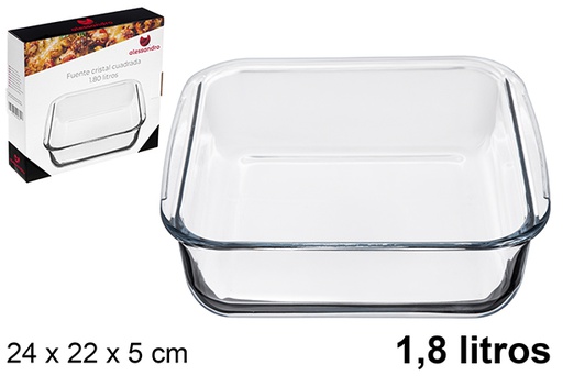 [122374] Fontaine carrée en verre 1,8 litre