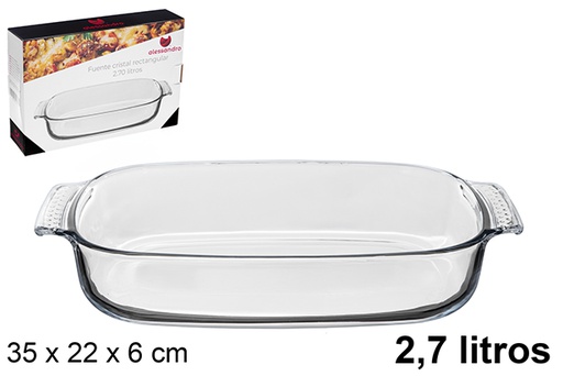 [122377] Fuente cristal rectangular 2.7 litros
