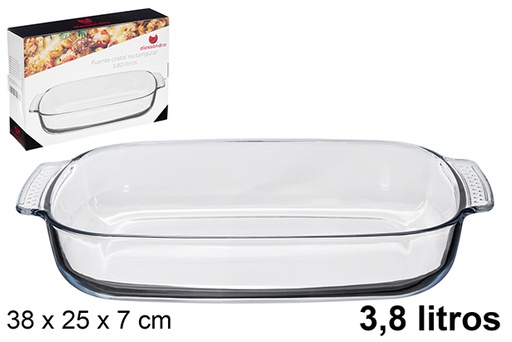 [122378] Fontana rettangolare in vetro da 3,8 litri