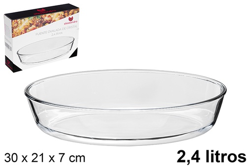 [122381] Fontana ovale in vetro 2,4 litri