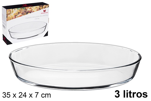 [122382] Oval glass fountain 3 liters