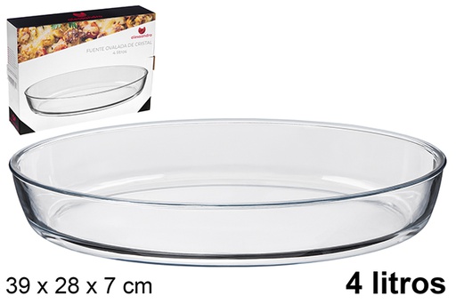 [122383] Fontana ovale in vetro 4 litri