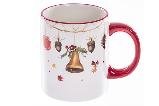 [122404] Taza cerámica Navidad decorada Campana 300 ml