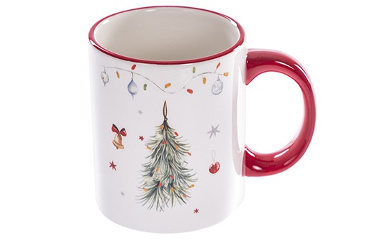 [122405] Caneca de cerâmica natalina decorada com árvore 300 ml