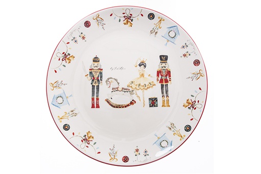 [122414] Christmas ceramic tray decorated with Nutcracker 31cm