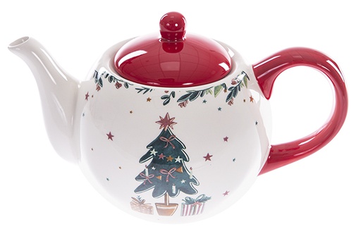 [122415] Christmas ceramic teapot decorated with Tree 950 ml