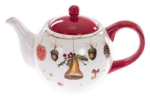 [122417] Ceramic teapot Christmas decorated Bell 950 ml