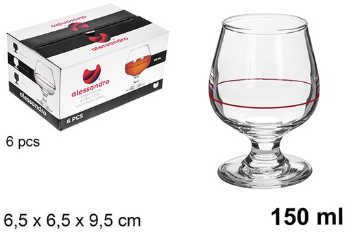[122478] Cognac crystal glass with stripe 150 ml