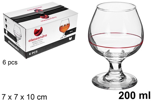 [122479] Copo de cristal conhaque com listra 200 ml