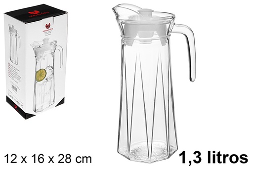 [122480]  Brocca in vetro con coperchio 1,3 l.