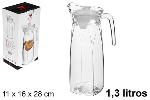 [122481]  Pichet en verre avec couvercle 1,3 l.