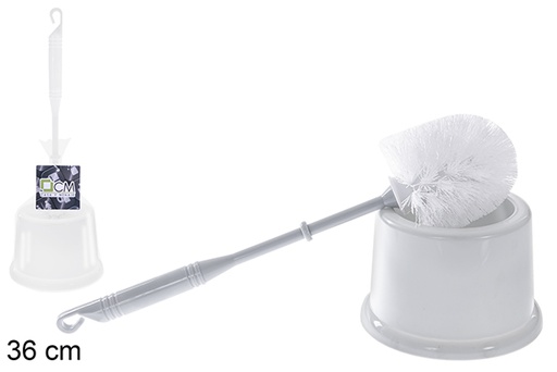 [122529] Escobillero redondo gris/blanco surtido 36 cm