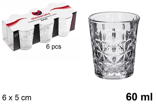[122544] Pack 6 vasos chupito cristal Bari 60 ml