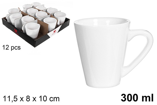 [122566] Tasse conique en céramique blanche 300 ml