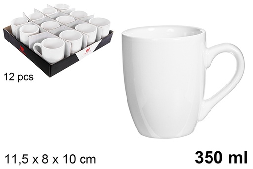 [122567] Taza mug cónica cerámica blanca 350 ml
