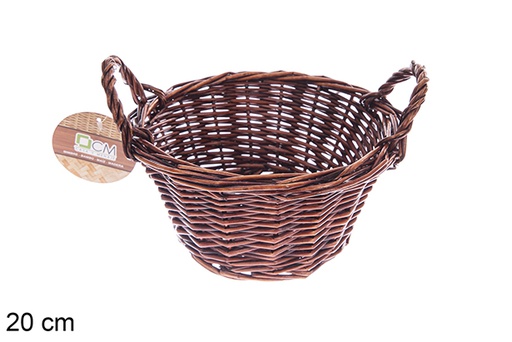 [122594] Mahogany round wicker basket 20cm
