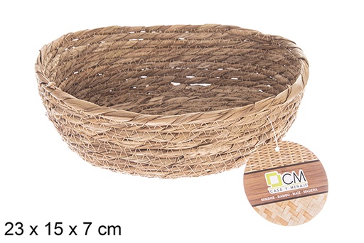 [122613] Cesta seagrass ovalada natural  23x15x7 cm