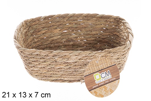 [122615] Cesto rettangolare in erba marina naturale  21x13x7 cm