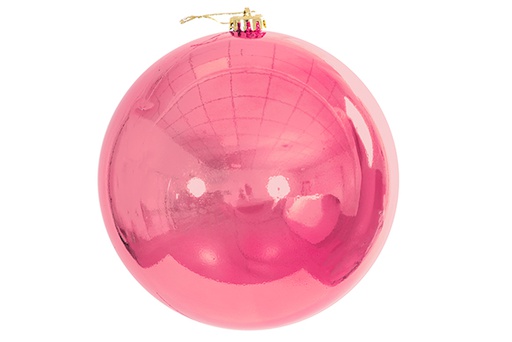 [122636] Bola de Natal com glitter ouro rosa 15 cm