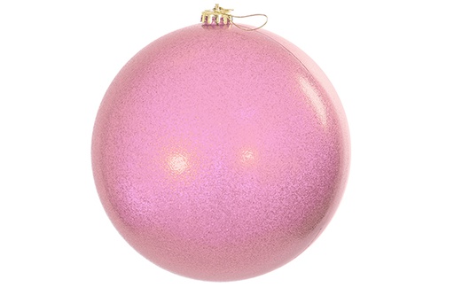[122640] Bola de Navidad oro rosa efecto purpurina 15 cm