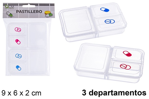 [122645] Pastillero plástico 3 departamentos