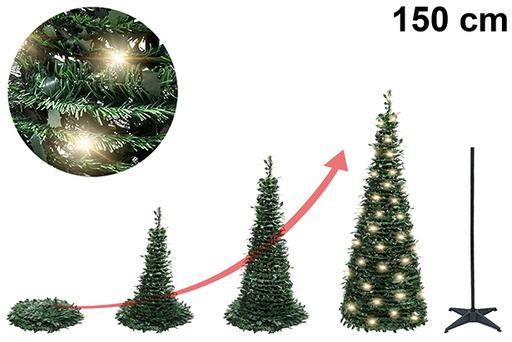 [122662] Sapin de Noël pliable avec lumières LED USB 150 cm