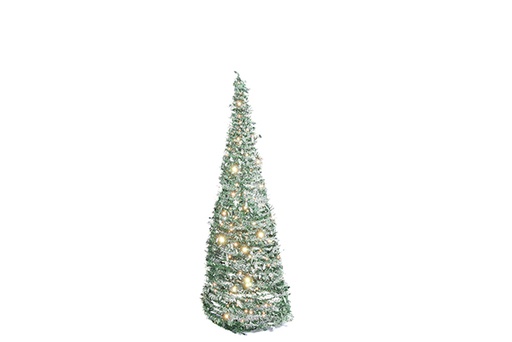 [122701] Sapin de Noël enneigé pliable avec lumières LED USB 150 cm