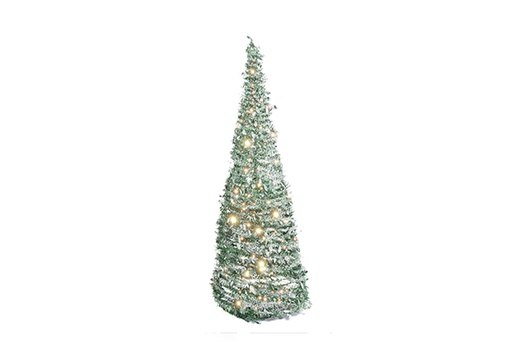 [122702] Sapin de Noël enneigé pliable avec lumières LED USB 180 cm
