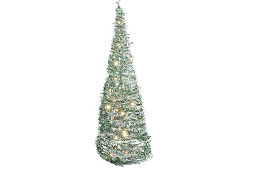 [122703] Árvore de Natal dobrável com neve e luzes LED USB 210 cm