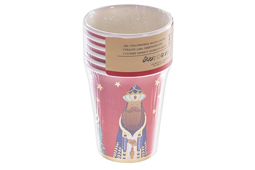 [122708] Pack 6 paper cups decorated with 3 wise men 260 ml